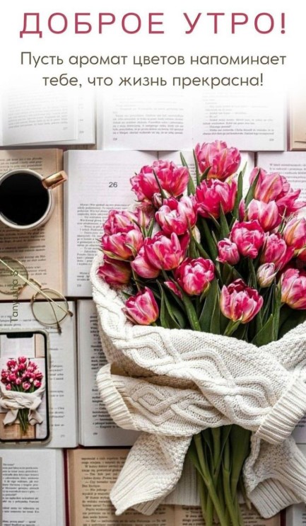 Доброе утро, пусть аромат цветов напоминает тебе, что жизнь прекрасна!