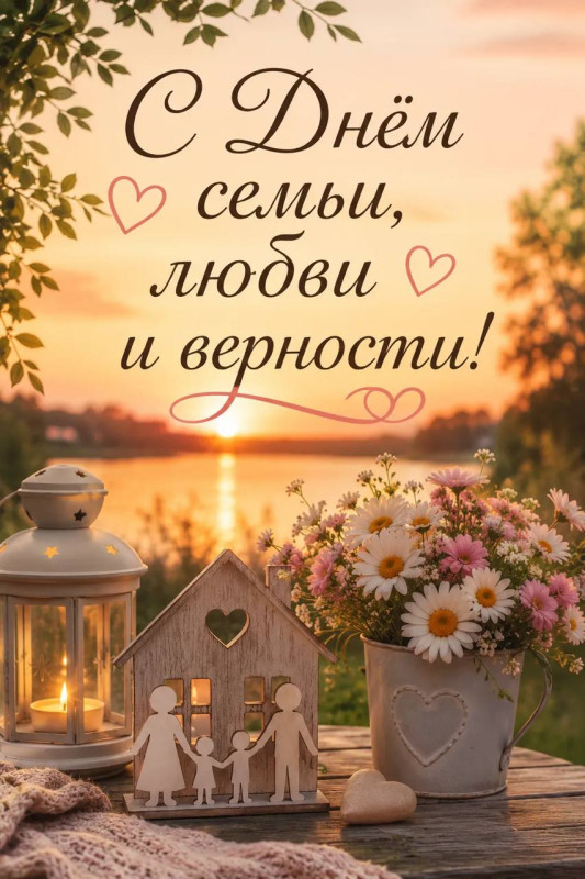 Открытка на День семьи, любви и верности — трогательное поздравление
