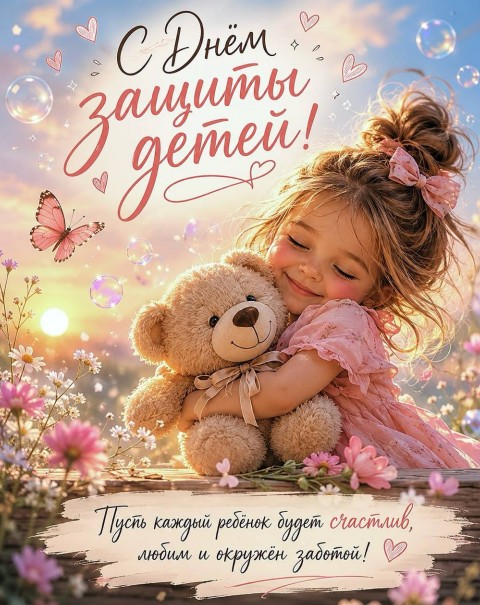 Открытка на День защиты детей 
