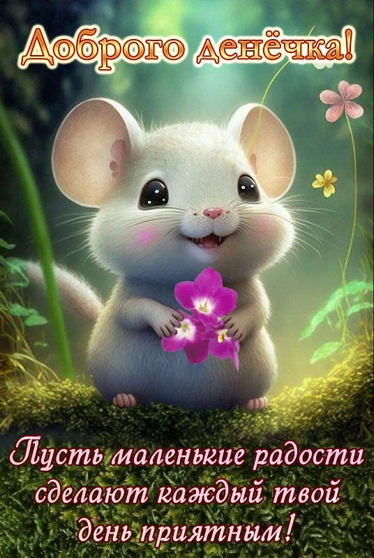 Мышка желает доброго утречка, пусть маленькие радости сделают твой день приятным!
