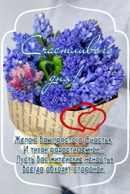 Счастливого дня, пусть вас житейские ненастья всегда обходят стороной