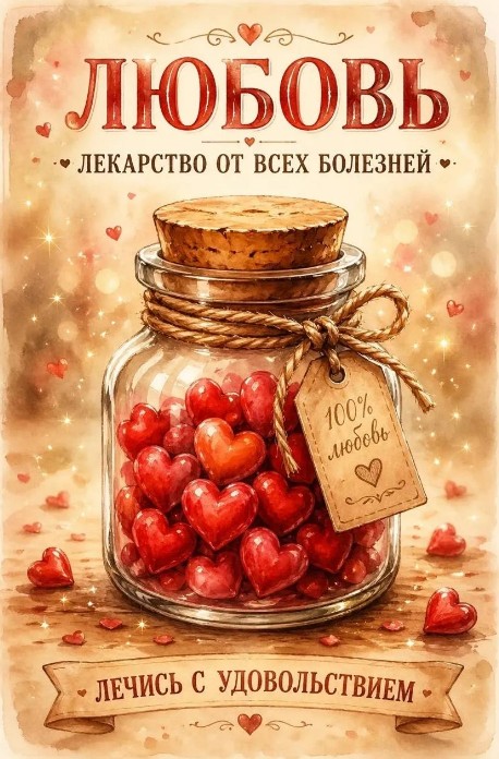 Красивая открытка с баночкой любви, хорошего дня