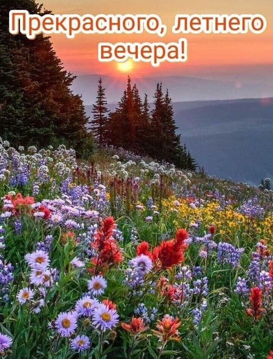 Картинка с закатом солнца в горах
