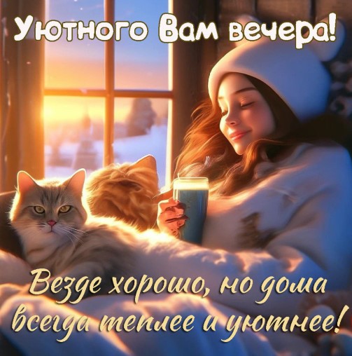 Уютного вам вечера! Везде хорошо, но дома всегда теплее и уютнее!