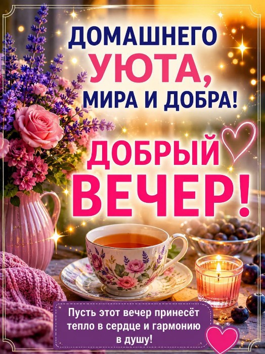 Добрый вечер с пожеланием уюта и тепла