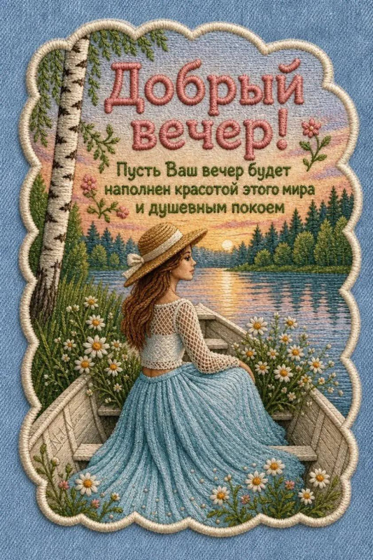 Открытка с пожеланием доброго вечера