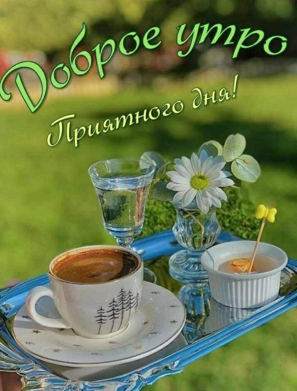 Доброе утро и приятного дня с чашекой кофе на природе