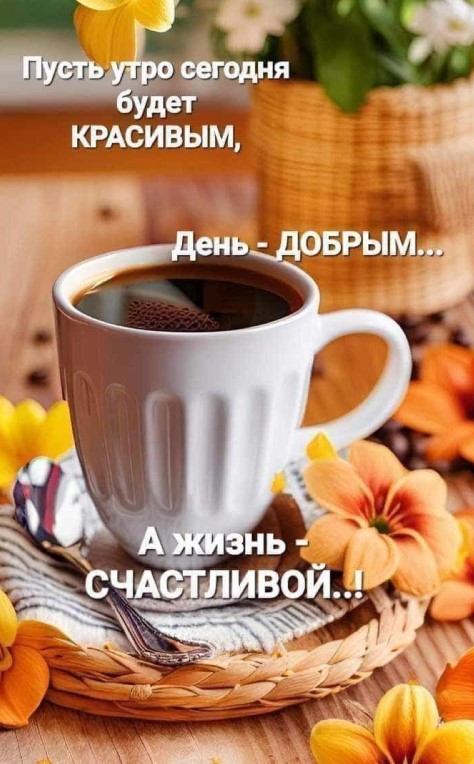 Пусть утро будет красивым, день добрым, а жизнь - счастливой!