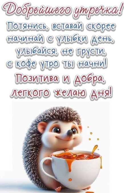 Добрейшего утречка! Позитива и добра, легкого желаю дня!