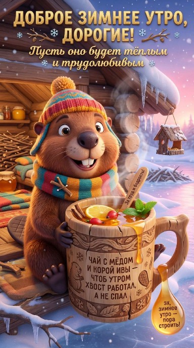 Пусть зимний день подарит тепло и энергию на весь день! Доброе утро!