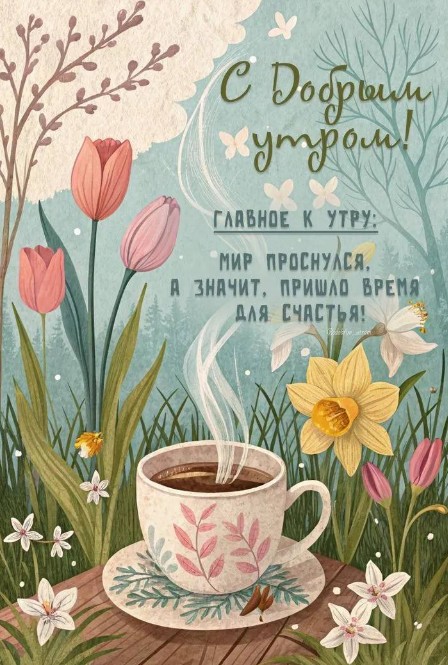 Открытка с добрым утром - главное к утру