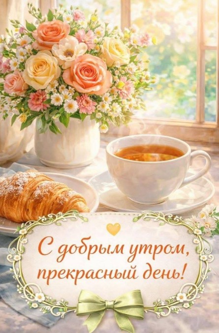 Красивая открытка С добрым утром и прекрасным днем