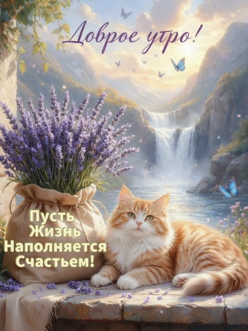 Красивая открытка с пожеланием доброго утра