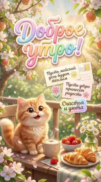 Открытка С добрім майским утром