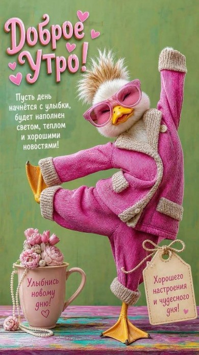 Красивая открытка Доброе утро, отличного дня