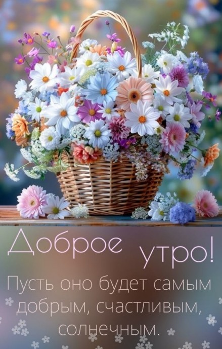 Открытка Доброе утро с красивым букетом цветов