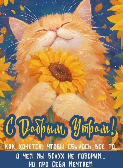 Открытка с добрым утром и душевное пожелание исполнения желаний.