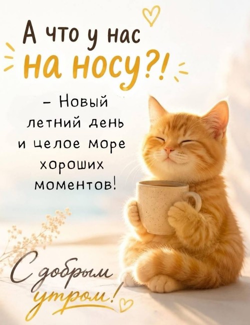 на открытке А что у нас на носу С добрым утром