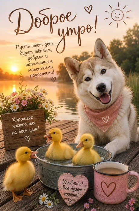 Открытка Доброе утро пожелание дня
