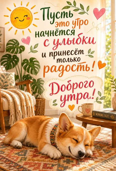 Красивая открытка Доброго утра с пожеланиями