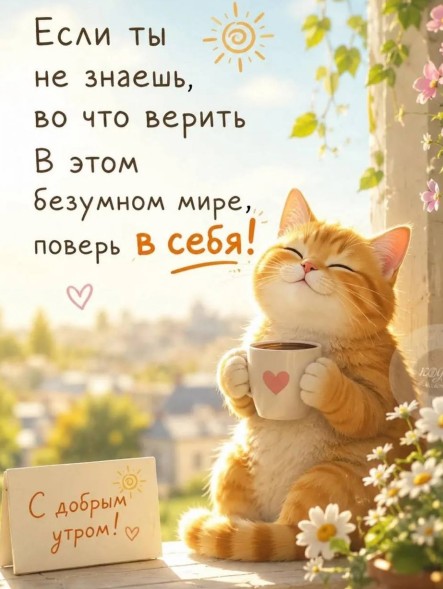 С добрым утром и пожеланием веры в себя