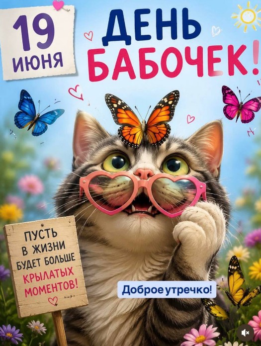 Открытка на 19 июня: День бабочек