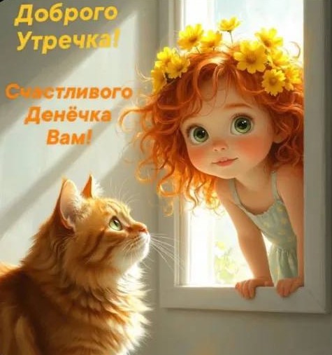 Милая открытка с пожеланием доброго утра