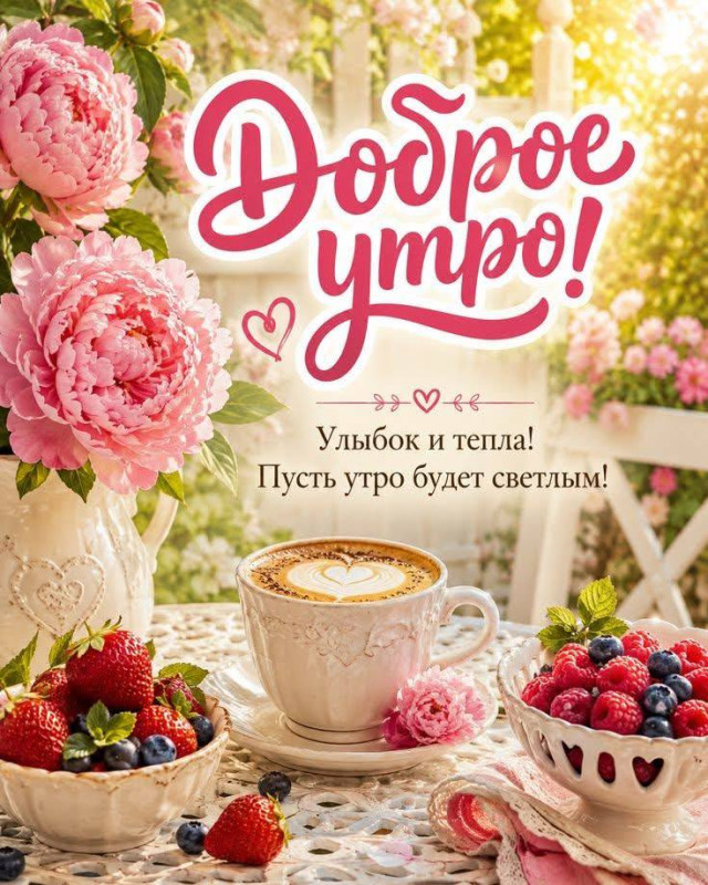Красивая открытка с пожеланием доброго утра.