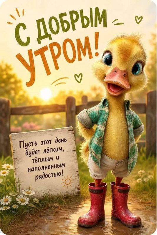 Открытка с пожеланием Доброе утро.