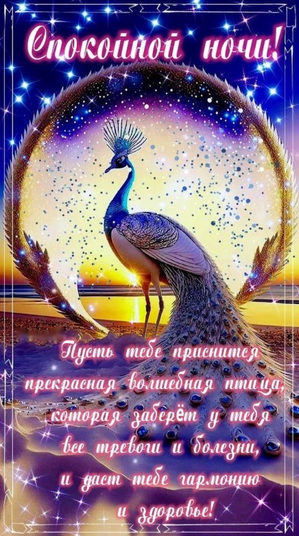 Спокойной ночи, пусть уйдут все тревоги и болезни, сладких снов