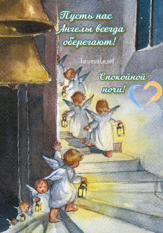 Пусть ангелы всегда оберегают, спокойной ночи!