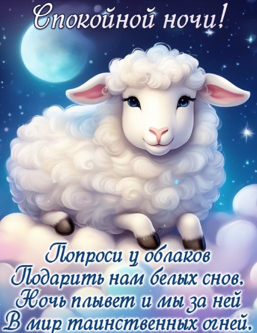 Спокойной ночи! Попроси у облаков подарить нам белых снов...