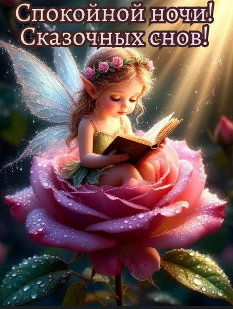 Красивая открытка Спокойной ночи, сказочных снов.