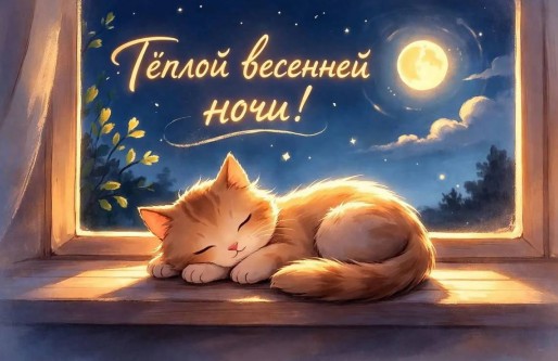 Открытка Теплой весенней ночи 