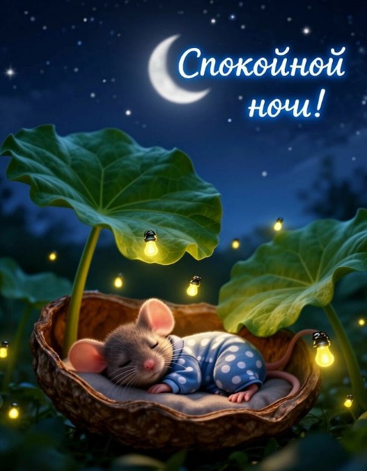 Милая открытка Спокойной ночи 