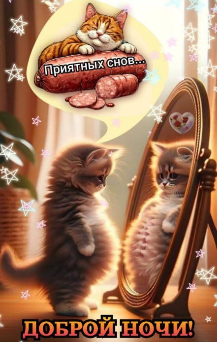 Доброй ночи с котиком и колбасой