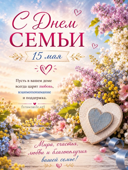 Открытка на Международный день семьи 15 мая