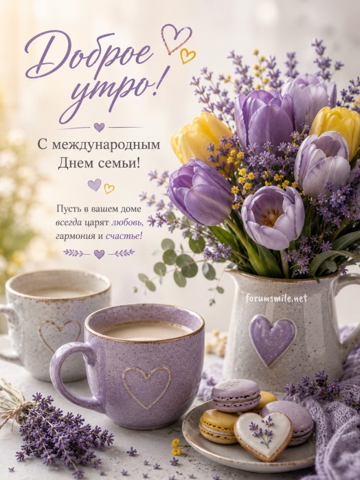 Открытка Доброе утро с Международным днем семьи