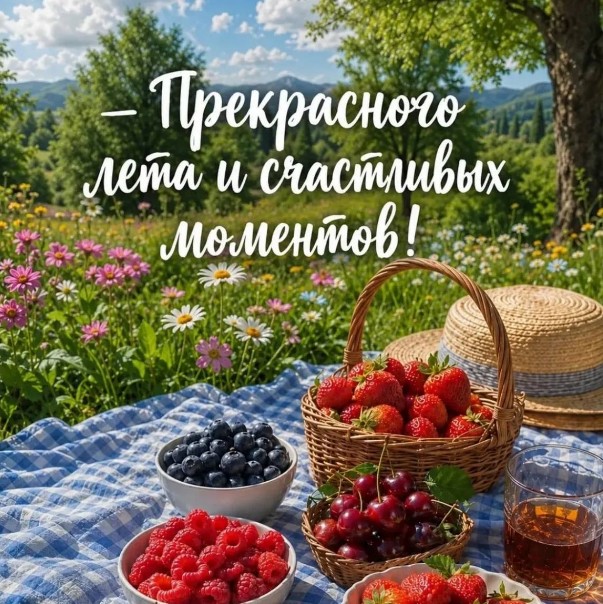 Открытка с пожеланием прекрасного лета и счастливых моментов