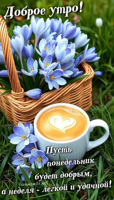 Открытка с добрым утром понедельник