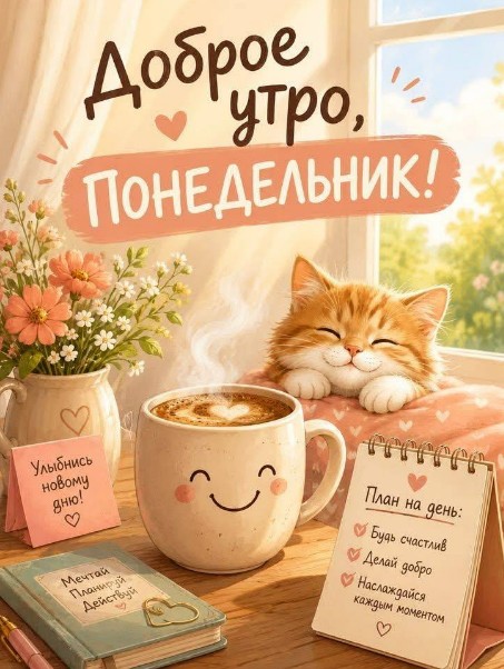 Открытка Доброе утро понедельника 