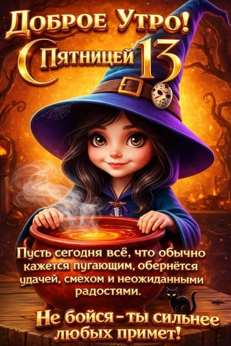 С пятницей 13! Желаю удачи и хорошего настроения!