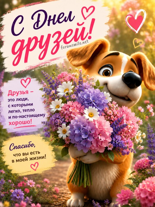 С Днем друзей, поздравительная открытка