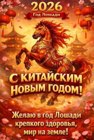 С Китайским Новым годом Лошади 2026