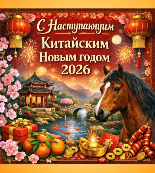 С Наступающим Китайским Новым годом Лошади 2026