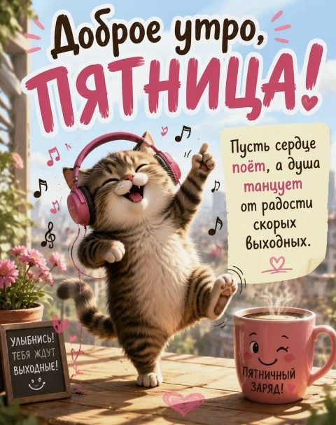 Открытка Доброе утро пятница 