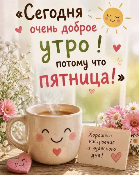 Открытка с добрым утром в пятницу