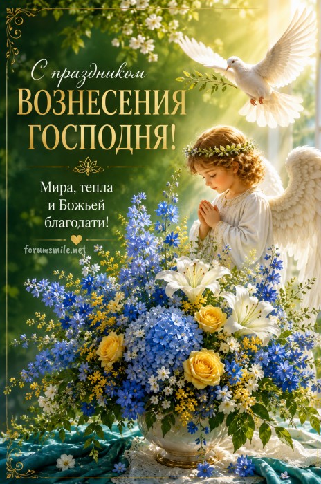 Открытка с праздником Вознесения Господня! 