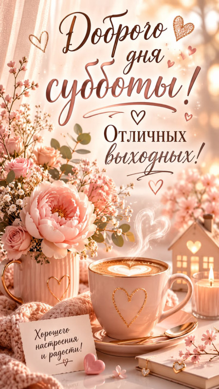 Открытка Доброго дня субботы и отличных выходных