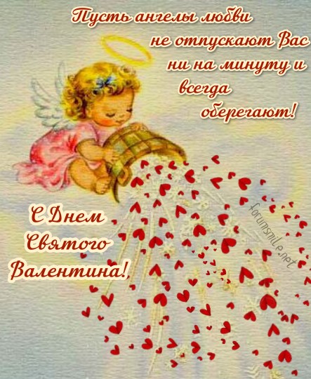 С Днем Святого Валентина, пусть ангелы любви не отпускают вас!